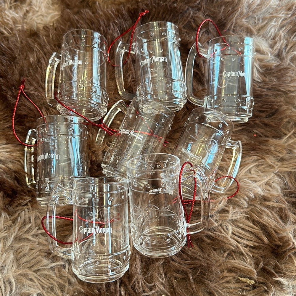 Captain Morgan Shot Glass Christmas Ornaments Set of 8